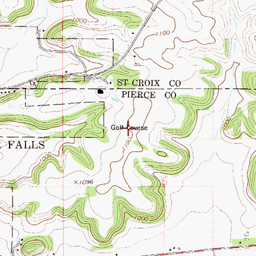 Topographic Map of River Falls Golf Course, WI
