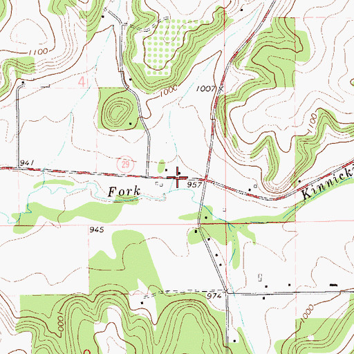 Topographic Map of South Fork School (historical), WI