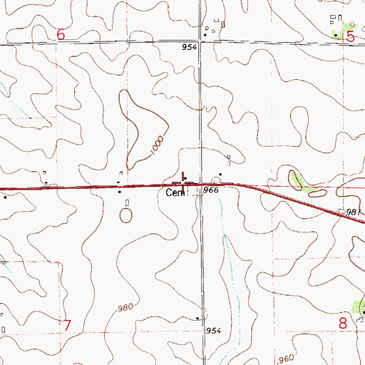 Topographic Map of Sunnyside School (historical), WI