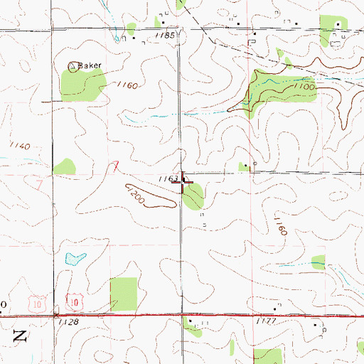 Topographic Map of Union School (historical), WI