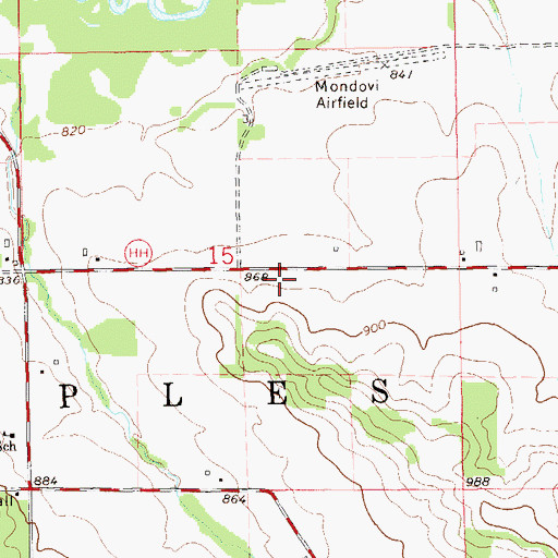 Topographic Map of Pace School (historical), WI