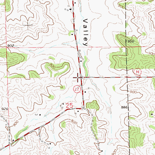 Topographic Map of Waste Valley School (historical), WI