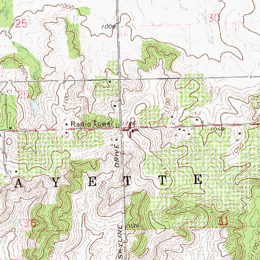 Topographic Map of Bluff School (historical), WI