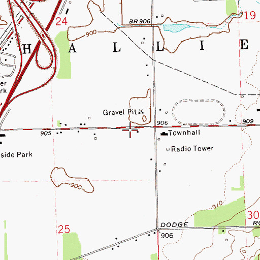 Topographic Map of Crandle School (historical), WI