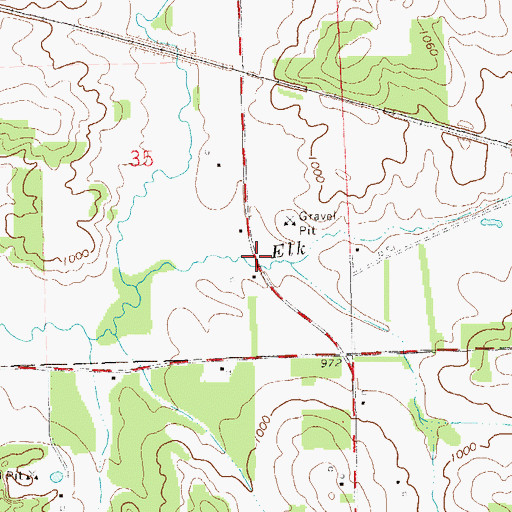 Topographic Map of Elk Creek School (historical), WI