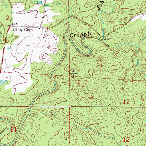 Topographic Map of Meg Mine, AL