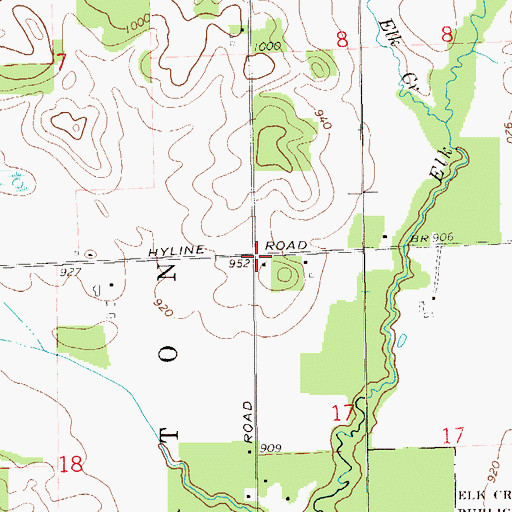 Topographic Map of Oak Knoll School (historical), WI