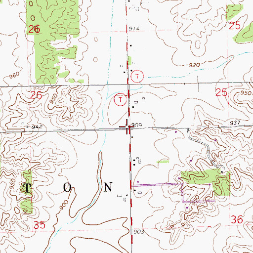 Topographic Map of Prairieview School (historical), WI