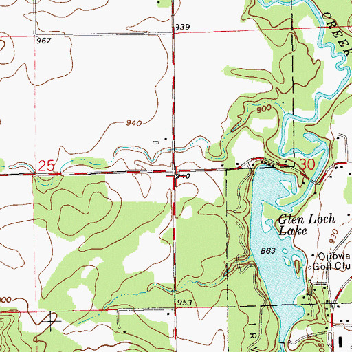 Topographic Map of Rheingens School (historical), WI