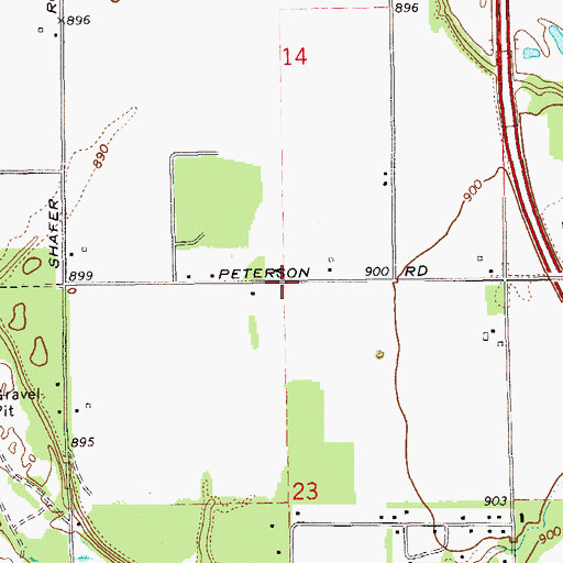 Topographic Map of Thornsan School (historical), WI