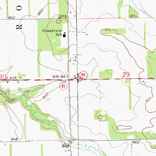 Topographic Map of Cranberry School (historical), WI