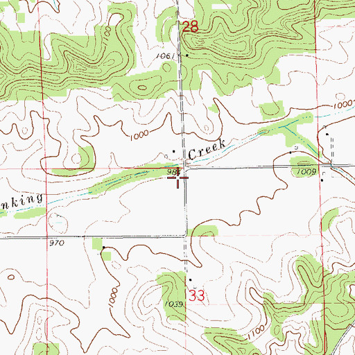 Topographic Map of Sinking Creek School (historical), WI