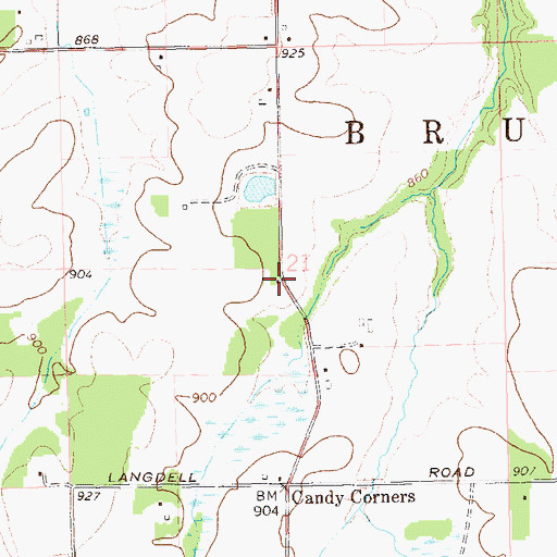 Topographic Map of Candy Corners School (historical), WI