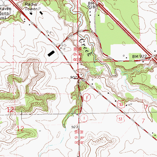 Topographic Map of Elbo School (historical), WI