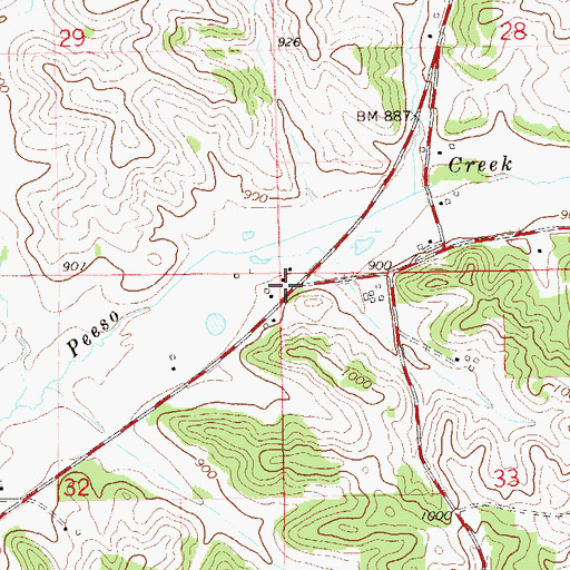 Topographic Map of Hemlock School (historical), WI