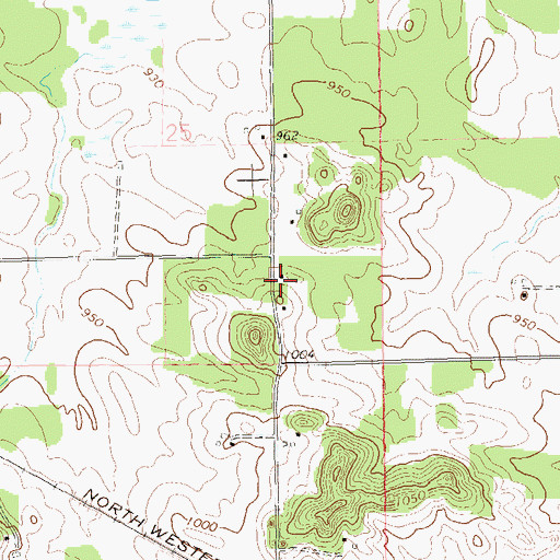 Topographic Map of Oakview School (historical), WI