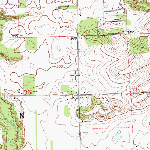 Topographic Map of Pleasant View School (historical), WI