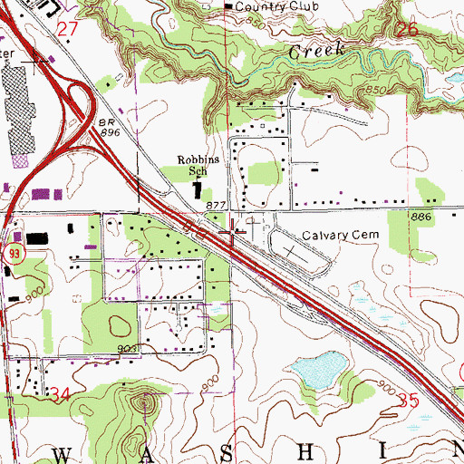 Topographic Map of Robins School (historical), WI