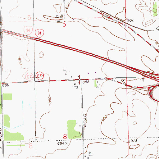 Topographic Map of Sherman School (historical), WI