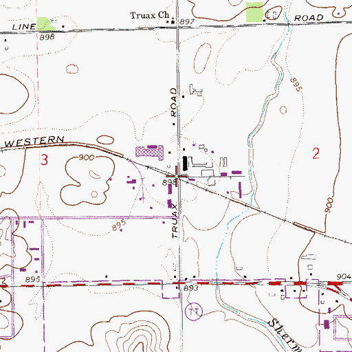 Topographic Map of Truax, WI