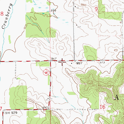Topographic Map of Pleasant Hill School (historical), WI