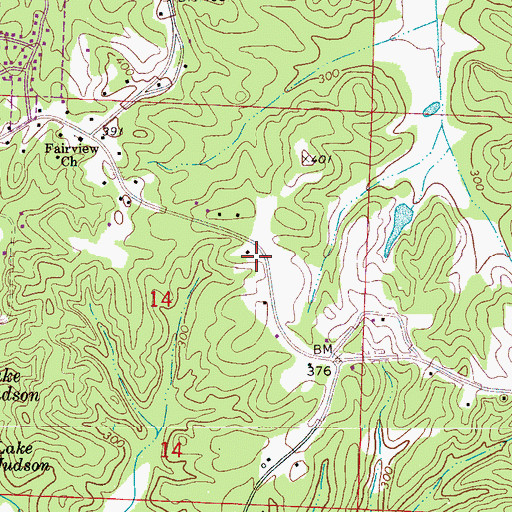 Topographic Map of Mitchell School (historical), AL
