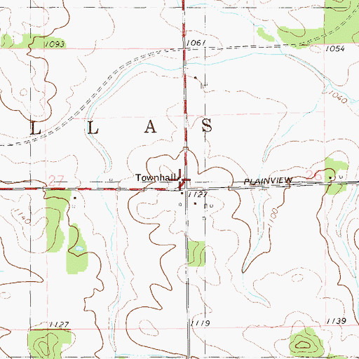 Topographic Map of Plainview School (historical), WI