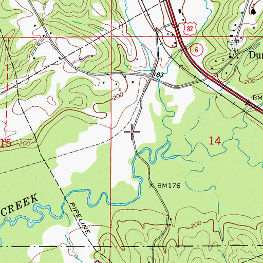 Topographic Map of Modina (historical), AL