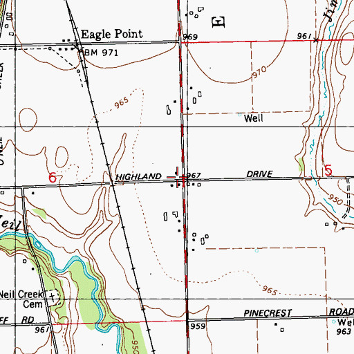 Topographic Map of Bartlett School (historical), WI