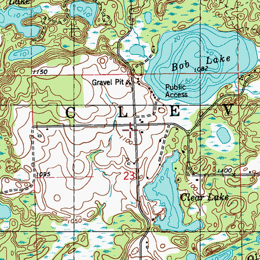 Topographic Map of Bob Lake School (historical), WI