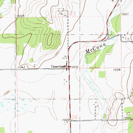Topographic Map of Elmhurst School (historical), WI