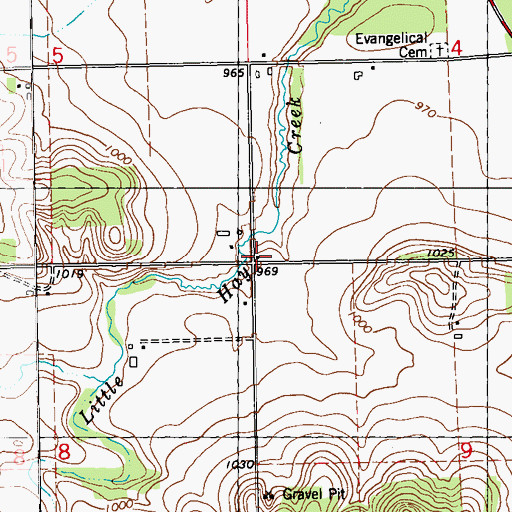 Topographic Map of Fairview School (historical), WI