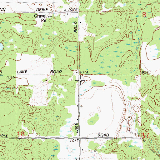 Topographic Map of Finley Lake School (historical), WI