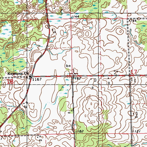 Topographic Map of Keystone School (historical), WI