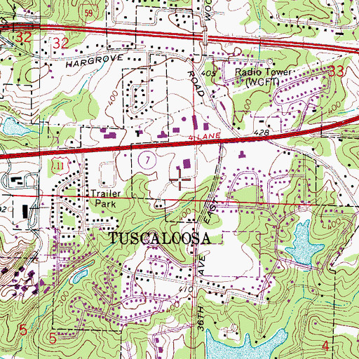 Topographic Map of Monte Vista, AL