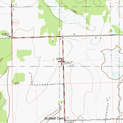Topographic Map of Pine Corner School (historical), WI