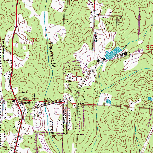 Topographic Map of Monterey Drive, AL
