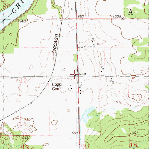 Topographic Map of Thomas School (historical), WI