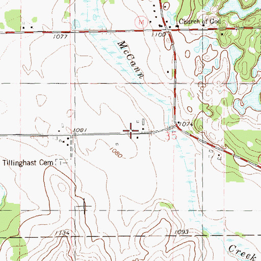 Topographic Map of Tillinghast School (historical), WI