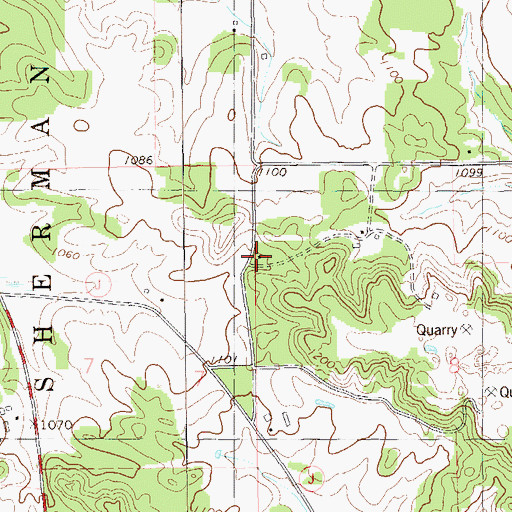 Topographic Map of Hawthorne School (historical), WI