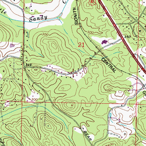 Topographic Map of Monticello Two, AL