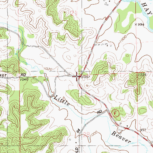 Topographic Map of Little Beaver School (historical), WI