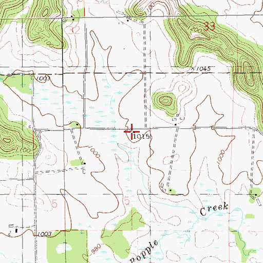 Topographic Map of Popple Creek School (historical), WI