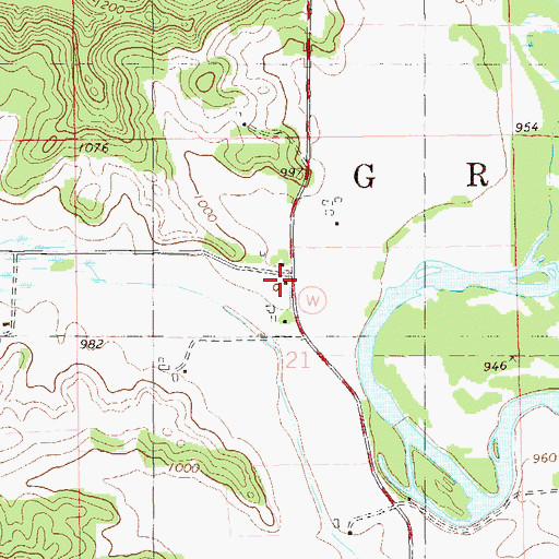 Topographic Map of Riverview School (historical), WI