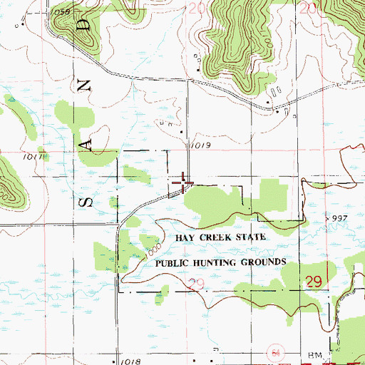 Topographic Map of Wayside School (historical), WI