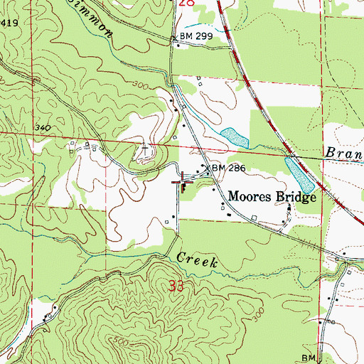 Topographic Map of Moores Bridge Missionary Baptist Church, AL