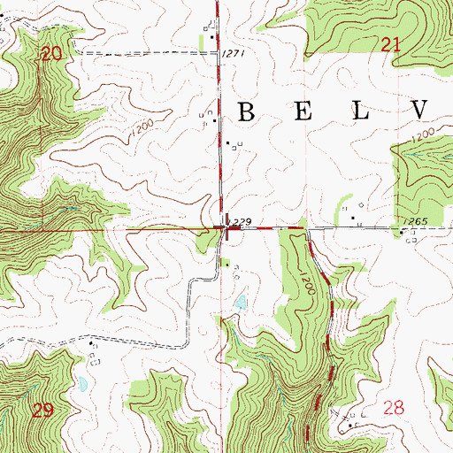 Topographic Map of Little Bluebell School (historical), WI
