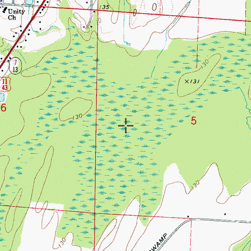 Topographic Map of Moodys Swamp, AL