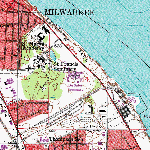 Topographic Map of DeSales Seminary, WI