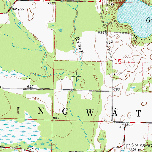 Topographic Map of Humphrey Creek, WI